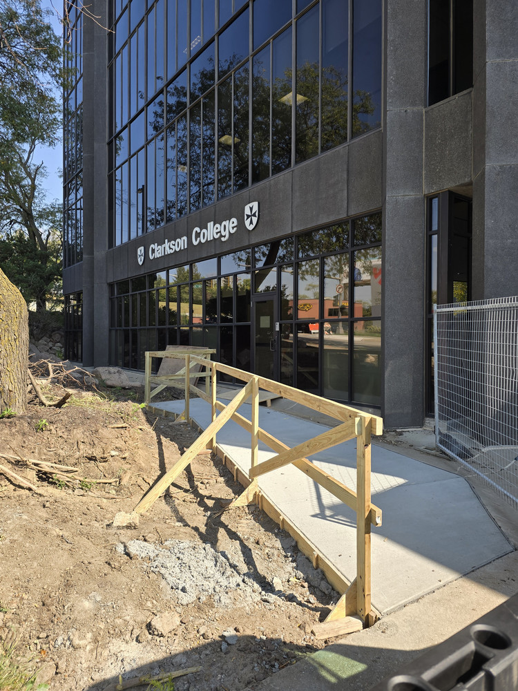 New temporary entrance.